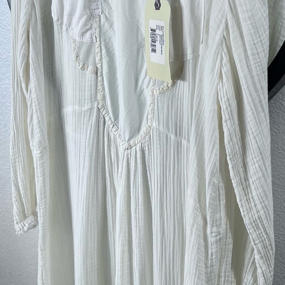Raquel Allegra Malia Midi Cream/White Long Sleeve Dress NWT  Sz Womens Large - Picture 13 of 13